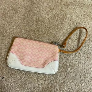 Pink coach wristlet